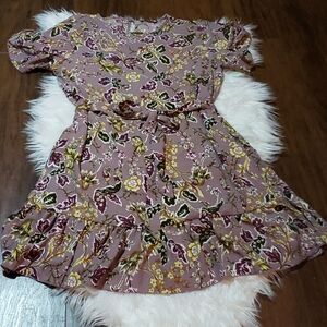 Floral Print Bleted Cottagecore Dresses
